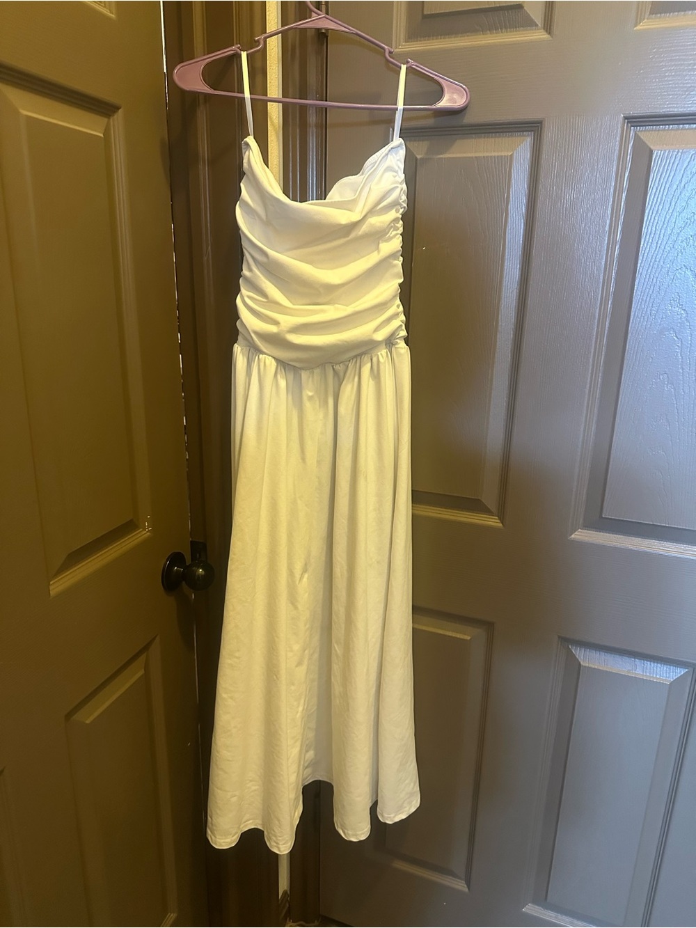 white tube top maxi dress